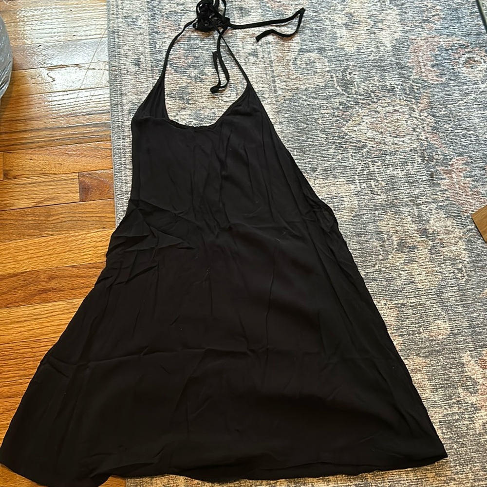 backless black cover cup dress